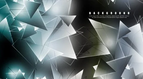 Abstract background with glowing triangles that overlap. isolated black backg Stock Illustration