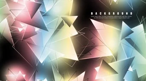 Abstract background with glowing triangles that overlap. Stock Illustration