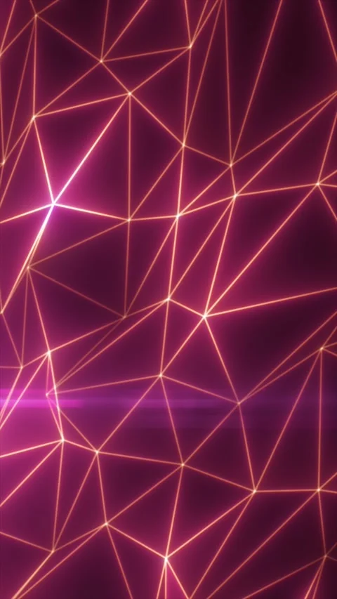 Abstract background with glowing triangular grid lines in orange against a .. Video stock 317515819