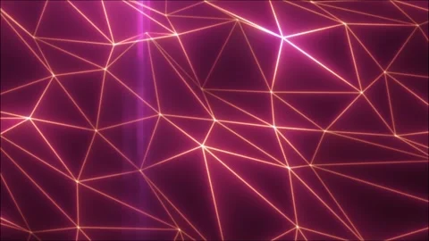 Abstract background with glowing triangular grid lines Stock Footage 320457195