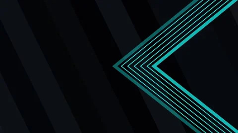 Abstract background with glowing turquoise diagonal lines forming a sharp c.. Stock Footage 337091580