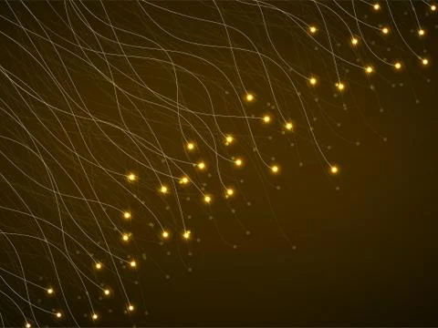 Abstract background with glowing wavy lines, futuristic banner, modern techno Stock Illustration