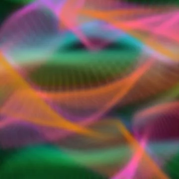 Abstract background with a glowing wavy pattern of colorful lines and spots Stock Illustration