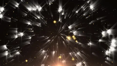 Abstract background with glowing white light rays and sparkling particles Stock Footage 346363812