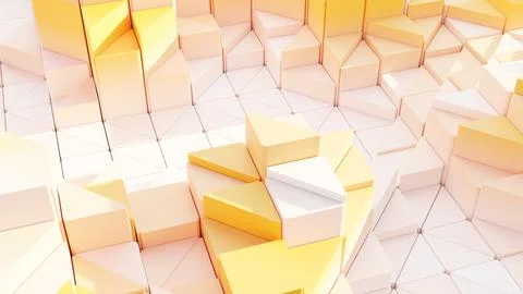 Abstract background gold and white waves 3d illustration render イラスト素材