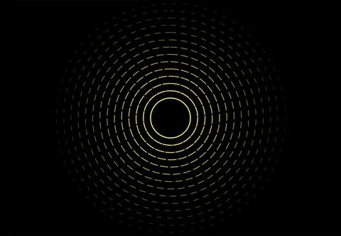 Abstract background with gold circle modern lines on dark background. Illus.. Stock Illustration
