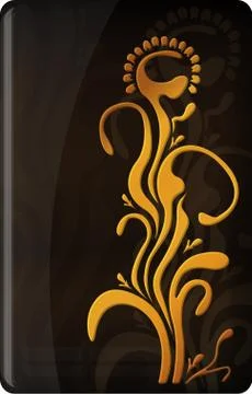 Abstract background with gold flower Stock Illustration