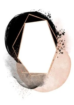Abstract background, gold geometric frame, element decor Stock Illustration