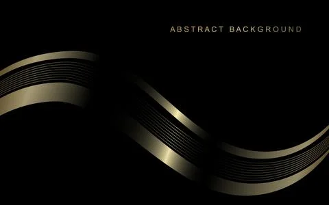 Abstract background with gold line wave. Luxury style. Tech pattern. Curved.. イラスト素材