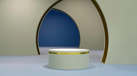 Abstract background of Gold luxury empty podium stand for product presentatio Stock Illustration