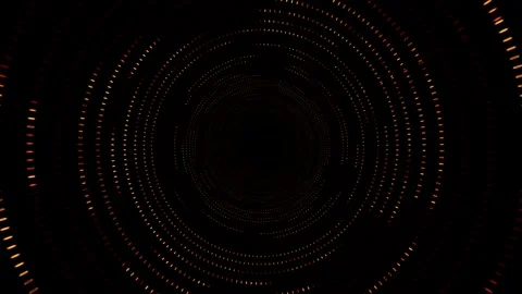 Abstract background of gold particles moving in a circle, simulated flight Stock Footage 257671835