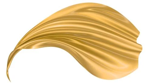 Abstract background of gold wavy silk or satin. 3d rendering image. Stock Illustration