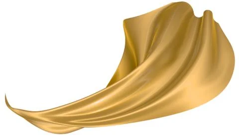 Abstract background of gold wavy silk or satin. 3d rendering image. Stock Illustration
