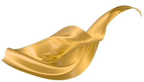 Abstract background of gold wavy silk or satin. 3d rendering image. Stock Illustration