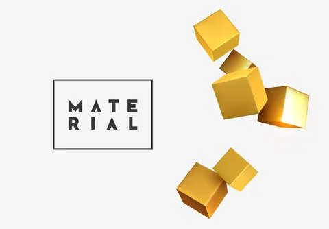 Abstract background golden 3d cubes blur effect. cub backdrop. Vector illustr Illustrazione stock
