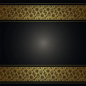 Abstract Background with Golden floral pattern Stock Illustration