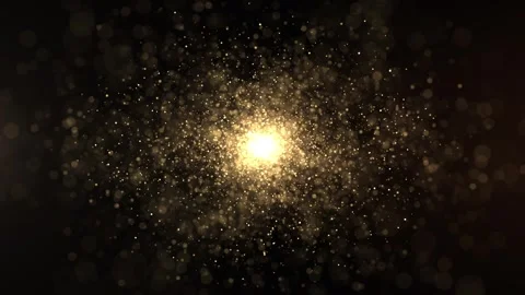 Abstract background of golden glitter particles. Beautiful bokeh and glowing Stock Footage 269348309