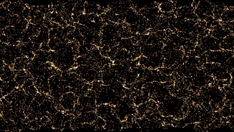 Abstract background of a golden particle wave flowing on black Vídeos de archivo 335174691