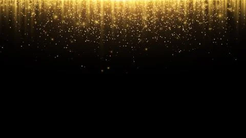 Abstract background. Golden rays of light with luminous magical dust. Glow in Stock Illustration
