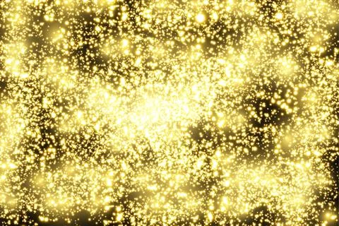 Abstract background. Golden rays of light with luminous magical dust. Glow in Stock Illustration