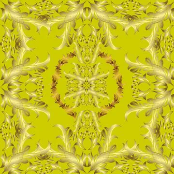 Abstract background with golden repeating elements on a brown, yellow and neutra Stock Illustration