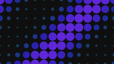 Abstract background with a gradient of blue circles on a black backdrop Stock Footage 339617362