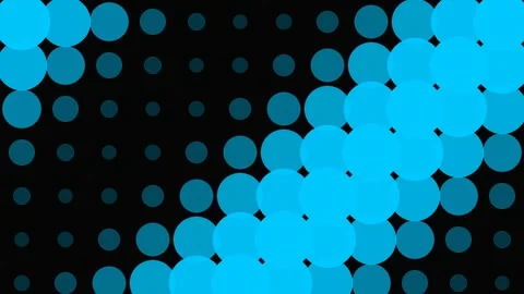 Abstract background with a gradient of blue circles on a black backdrop Stock Footage 339618089