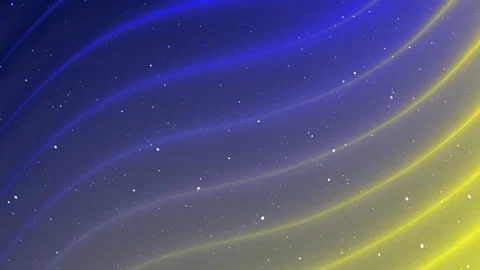 Abstract Background with Gradient Blue Yellow Wavy Lines and Particles Видео 337410460
