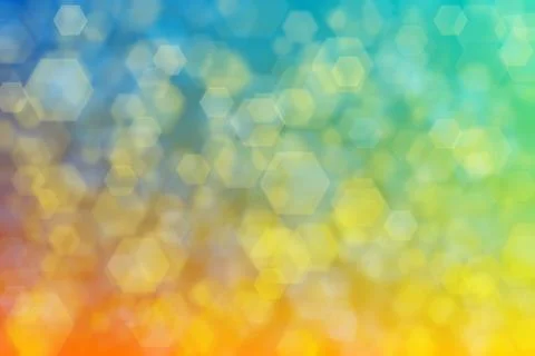 Abstract background gradient from blue to yellow colors and random bokeh patt Stock Photos