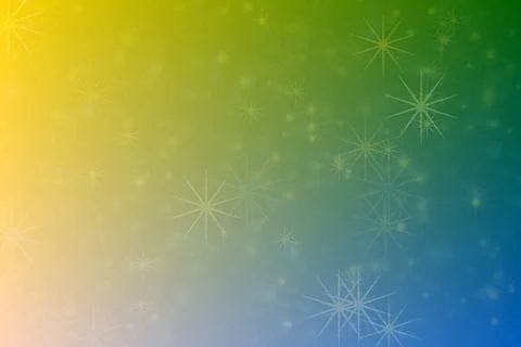 Abstract background gradient from blue to yellow colors and random bokeh patt Stock Photos