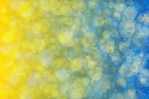 Abstract background gradient from blue to yellow colors and random bokeh patt Stock Photos