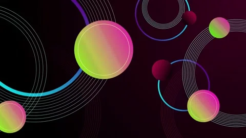 Abstract background with gradient circles and curved ring lines modern geom.. Stock Footage 339285759