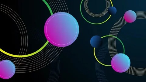Abstract background with gradient circles and curved ring lines modern geom.. Stock Footage 339285765