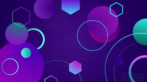 Abstract background with gradient circles hexagons and dotted patterns anim.. Vidéo 334961770