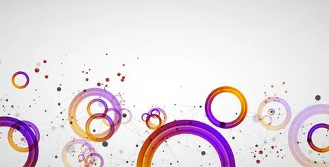 Abstract background with gradient circles. Scientific, futuristic theme with  Stock Illustration