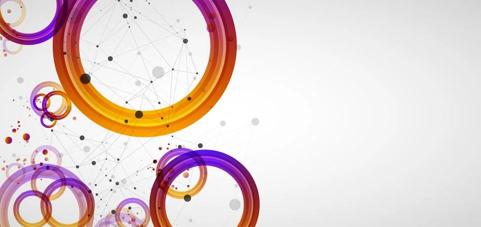 Abstract background with gradient circles. Scientific, futuristic theme with  Stock Illustration