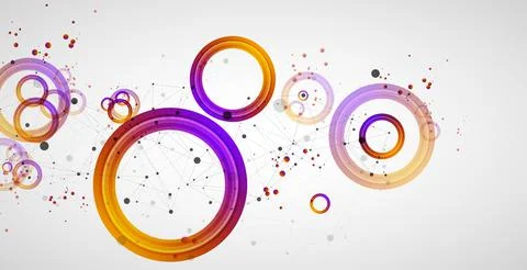 Abstract background with gradient circles. Scientific, futuristic theme with  Stock Illustration