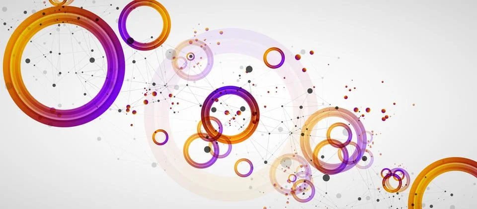 Abstract background with gradient circles. Scientific, futuristic theme with  Stock Illustration