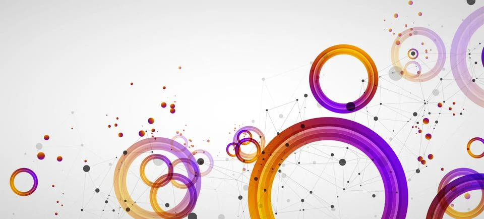 Abstract background with gradient circles. Scientific, futuristic theme with  Stock Illustration
