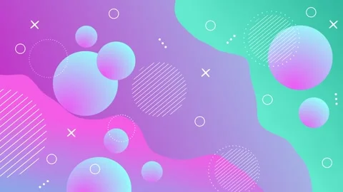 Abstract background with gradient circles waves and geometric shapes in a m.. Stock Footage 336747613