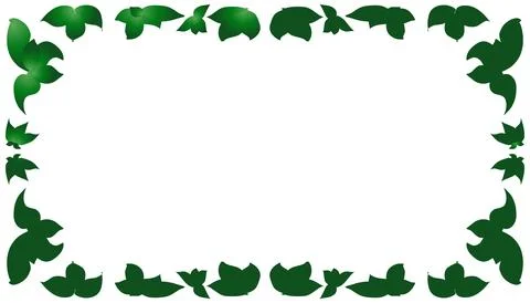 Abstract background with gradient green leaf pattern frame Stock Illustration