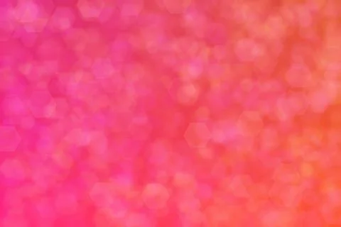 Abstract background with gradient from orange to pink and hexagon shaped rand Stock Photos