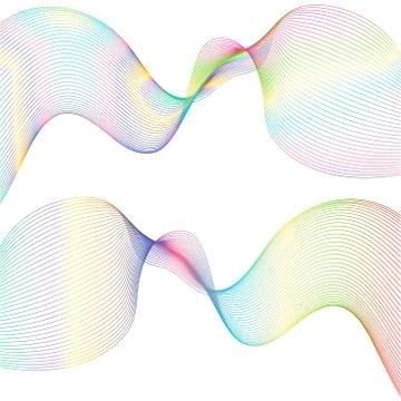 Abstract background with gradient waves Stock Illustration