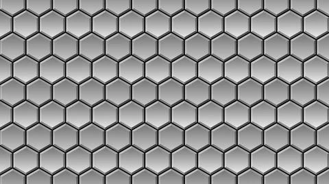 Abstract background of graphic elements - mosaic of hexagons in light gray Stock Illustration