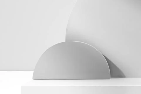 Abstract background with gray geometric 3d podiums Stock Photos