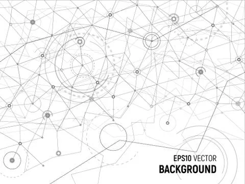 Abstract background - gray lines and dots on white 스톡 일러스트