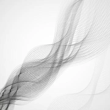 Abstract background with gray waves Stock Illustration