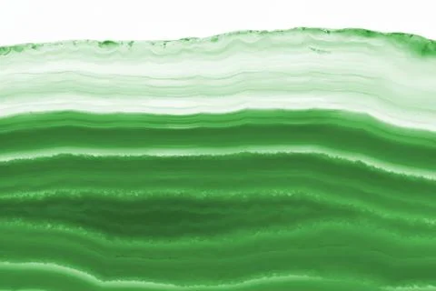 Abstract background - green agate slice mineral isolated on white background Stock Photos