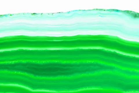 Abstract background - green agate slice mineral isolated on white background Stock Photos