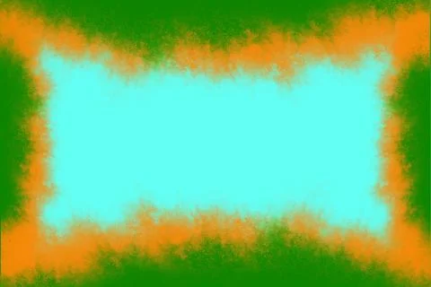 An abstract background with green and orange colors and a blue center with sp Stock Illustration